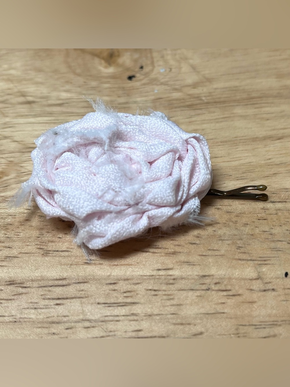 Handmade Pale Pink Rosette Bobby Pin
